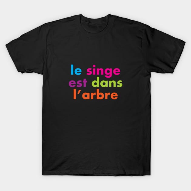 LE SINGE EST DANS L'ARBRE - 1980s 'O' Level French Lessons T-Shirt by CliffordHayes